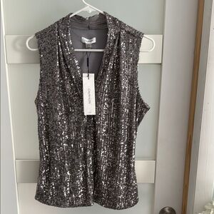 Calvin Klein Silver Sequin Women's Top